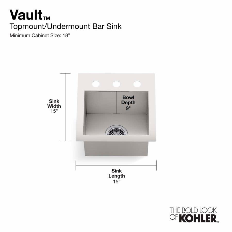 Vault 15" Drop In or Undermount Single Basin Stainless Steel Bar Sink with Single Faucet Hole - dsbrpjslcxx8prkeciaq@2x.jpg