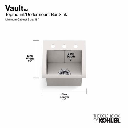 Vault 15" Drop In or Undermount Single Basin Stainless Steel Bar Sink with Single Faucet Hole - dsbrpjslcxx8prkeciaq_x500.jpg