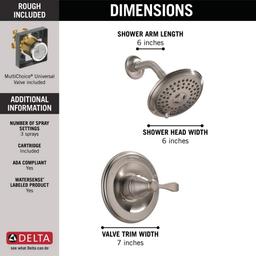 Porter Rough-in Valve Included Single-Handle 3-Spray Shower Faucet 1.75 GPM in Brushed Nickel - dshyxvkaur6inozlgrkq@2x.jpg
