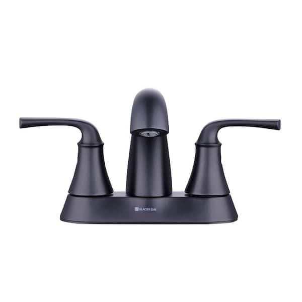 Glacier Bay Vazon 4 in. Centerset 2-Handle High-Arc Bathroom Faucet in Matte Black HD67248W-6010H - dvdo34k1ae31fsj6qpa5@2x.jpg