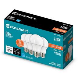 60-Watt Equivalent A19 Dimmable Energy Star LED Light Bulb Soft White (4-Pack) - dvp6wvejdceclqbqhwsx@2x.jpg