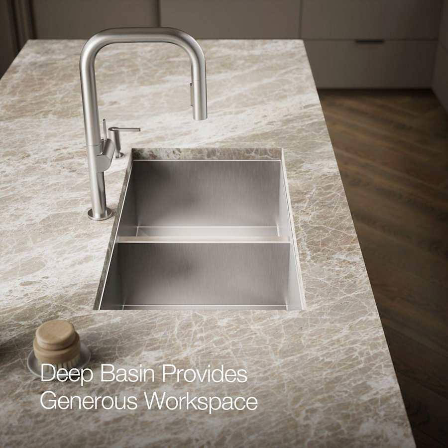 Vault 33" Double Basin Top-Mount/Under-Mount 18-Gauge Stainless Steel Kitchen Sink with SilentShield and Bottom Sink Rack - dwus7aevueabpcfbvwda@2x.jpg