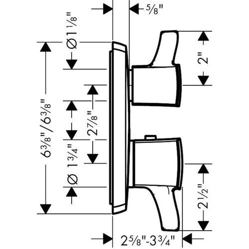 Ecostat Classic Square Thermostatic Valve Trim Only with Integrated Volume Control and Diverter for 2 Distinct Functions - Less Rough In - e6nnrrsmowxh8wnopdx2_x500.jpg