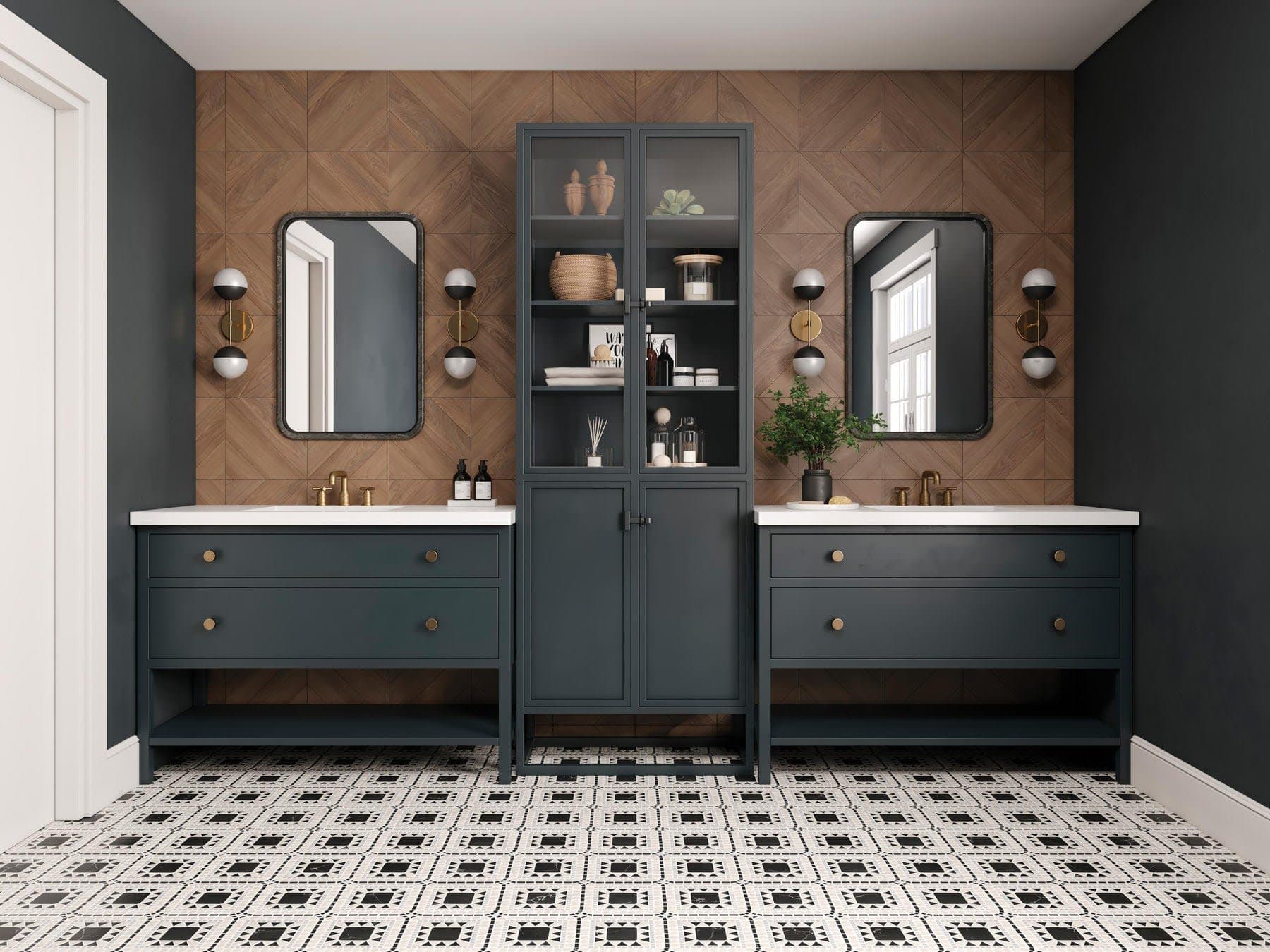 Atrium Honed Marble Blend Mosaic Tile in Nero Marquina, Bardiglio & Myra Beige - eeuw24693r0eubl1luyi@2x.jpg