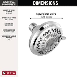 Delta 6-Spray Patterns 1.75 GPM 4.38 in. Wall Mount Fixed Shower Head in Chrome 75641 - egmjwq68qmkyudr9dia6@2x.jpg