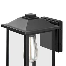 1-Light 12 in. Black Hardwired Transitional Outdoor Wall Light Lantern Sconce with Clear Glass - ehakbxgry6ezhqavhbua@2x.jpg