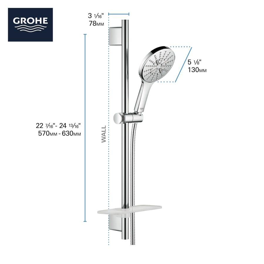 Rainshower 1.75 GPM Multi Function Hand Shower Package with StarLight, DreamSpray, EcoSpray, Speed Clean and QuickFix - Includes Slide Bar and Hose - ehfh0xrn04jzc6uvbqru@2x.jpg