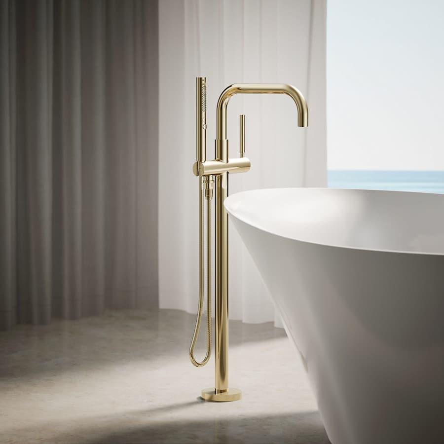 Purist Floor Mounted Tub Filler with Built-In Diverter - Includes Hand Shower - eicat7ha94facyy2h794@2x.jpg