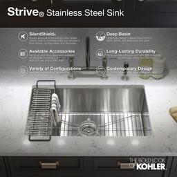 Strive 35" Single Basin Undermount 16-Gauge Stainless Steel Kitchen Sink with SilentShield with Accessories Included - eimbd0lr7nnlnpudijd9@2x.jpg