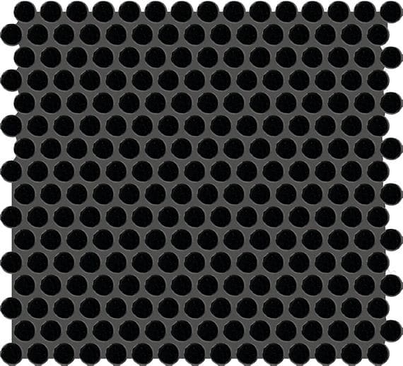 Unglazed Mosaics Black Straight Joint 2X2 Matte