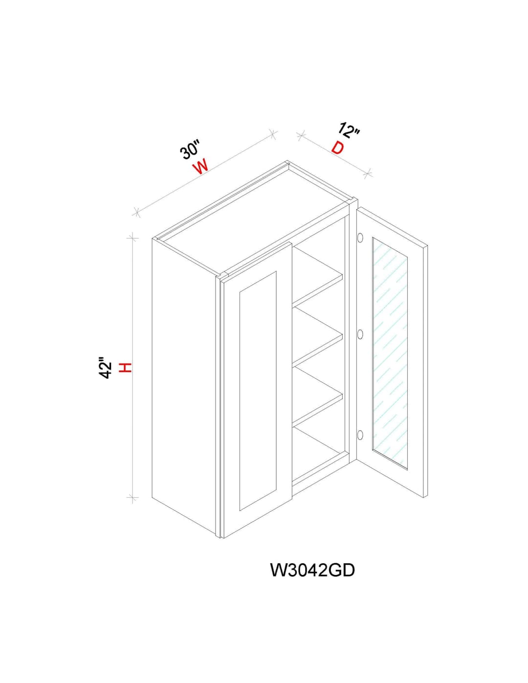 Wall Cabinet - 30"W x 42"H x 12"D Glass Door Only - ekskrkbdh8rrznxlojuu@2x.jpg