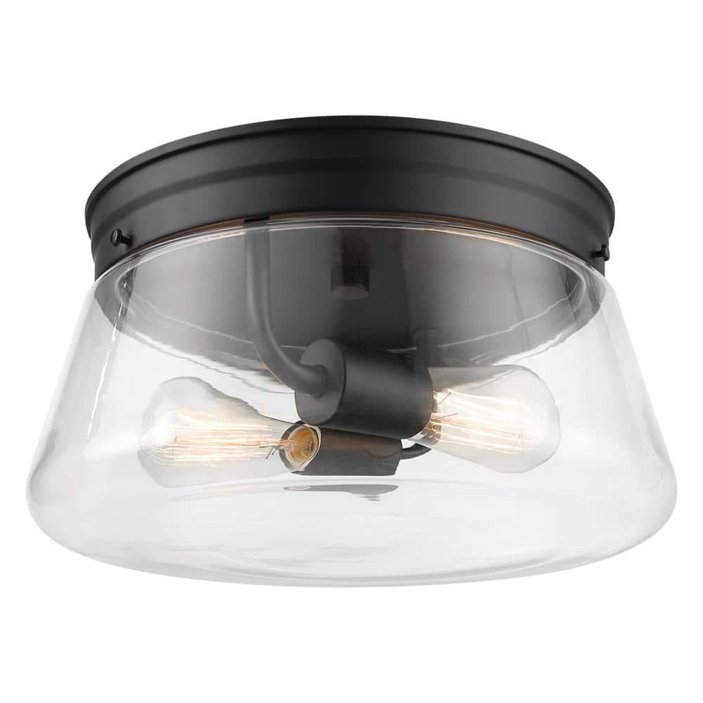 Aleyna 2-Light Matte Black Outdoor/Indoor Flush Mount Light with Clear Glass Shade - ekwtvktdenegaf0tny8x@2x.jpg