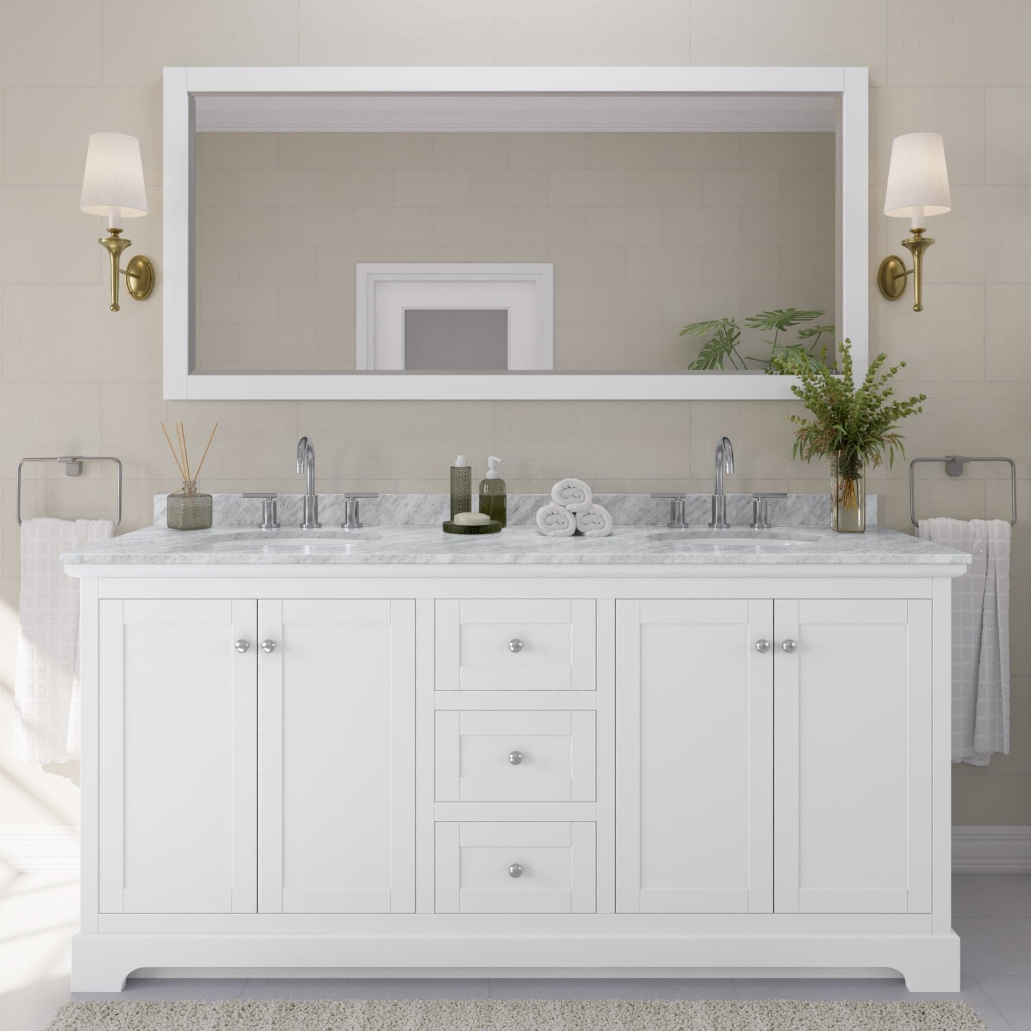 Avery Double Bathroom Vanity - 72W x 35H x 22D