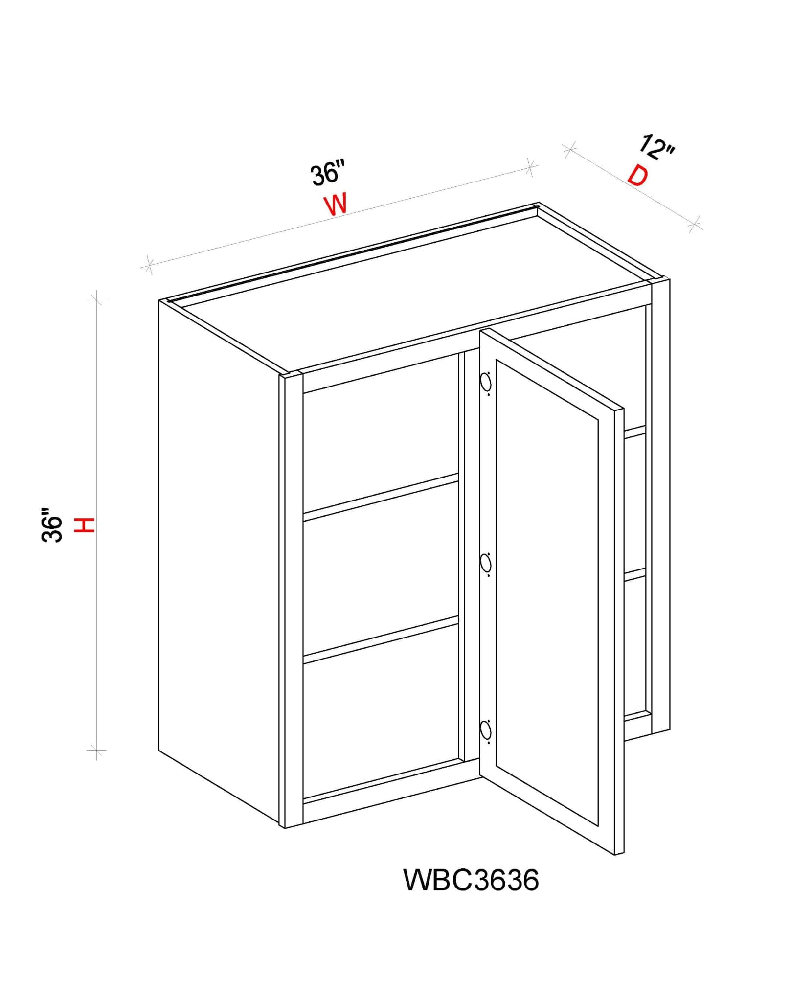 Wall Blind Corner Cabinet - 36"W x 36"H x 12"D