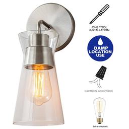1-Light Brushed Nickel Wall Sconce with Clear Glass - enjblkprhkty9zjd3vhy@2x.jpg