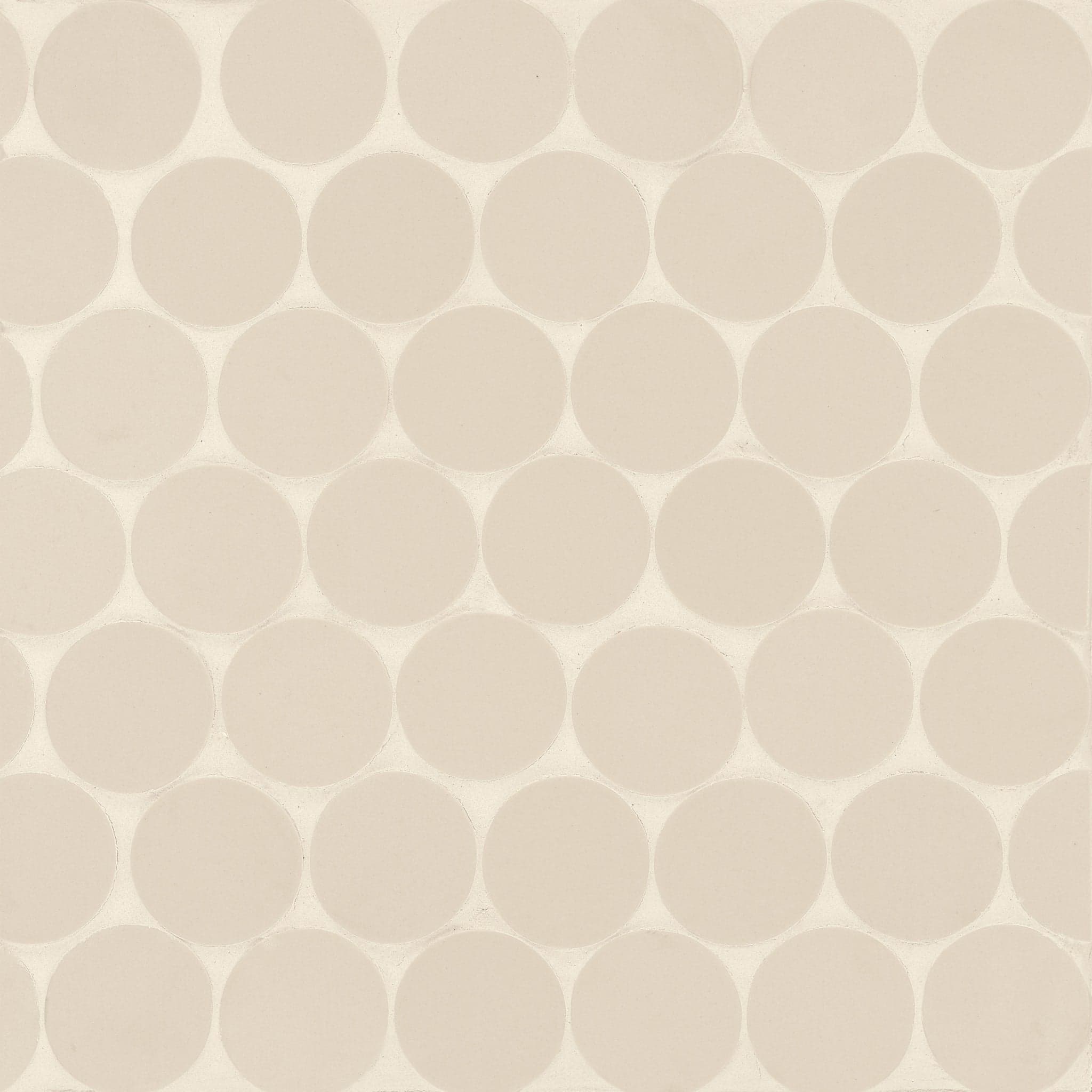 Makoto 2" Round Matte Porcelain Mosaic Tile in Tatami Beige