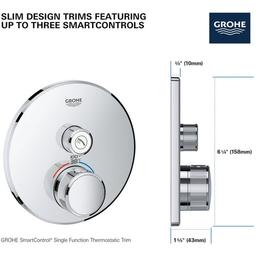 Grohtherm Single Function Thermostatic Valve Trim Only with Double Knob Handles and Volume Control - Less Rough In - er61f5z13wsmh3pebh7e_x500.jpg