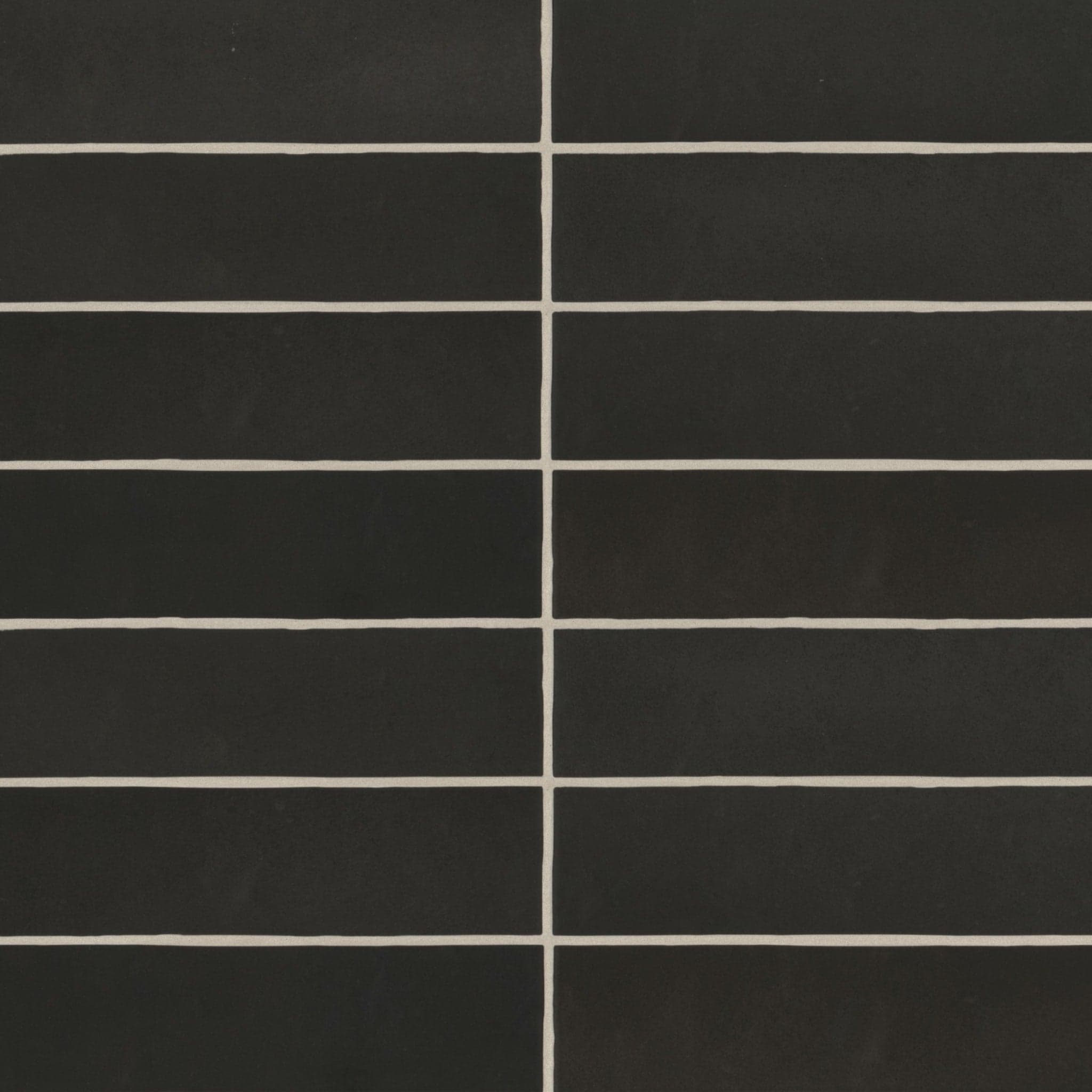 Makoto 2.5" x 10" Matte Ceramic Wall Tile in Kuroi Black