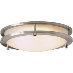 Hampton Bay Flaxmere 12 in. Brushed Nickel Dimmable LED Integrated Flush Mount with Frosted White Glass Shade - es7panx9ecqhv9cnimzs@2x.jpg