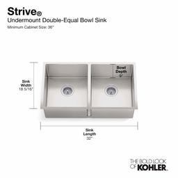 Strive 32" Double Basin Undermount 16-Gauge Stainless Steel Kitchen Sink with SilentShield - esldforfyj7fm21iash0@2x.jpg