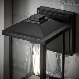 1-Light 7 in. Black Hardwired Classic Outdoor Wall Light Lantern Sconce with Clear Glass - etqsewmzq0s70izadmsw@2x.jpg
