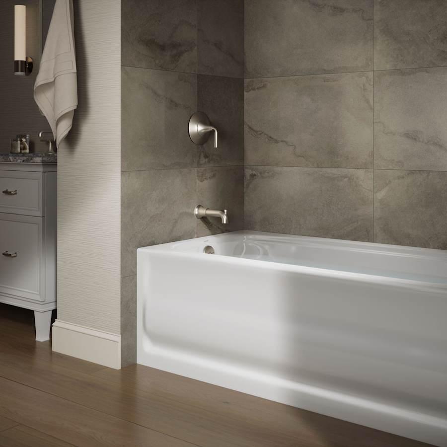Bancroft Collection 60" Three Wall Alcove Soaking Bath Tub with Left Hand Drain