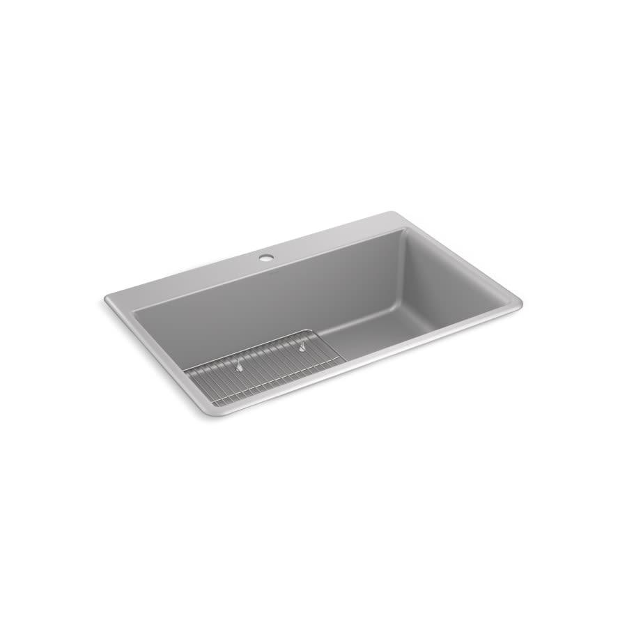 Kennon 33" Top or Undermount Single Bowl Neoroc Granite Composite Kitchen Sink with Bottom Sink Rack - euybeq18jehnjzvdqnwr@2x.jpg