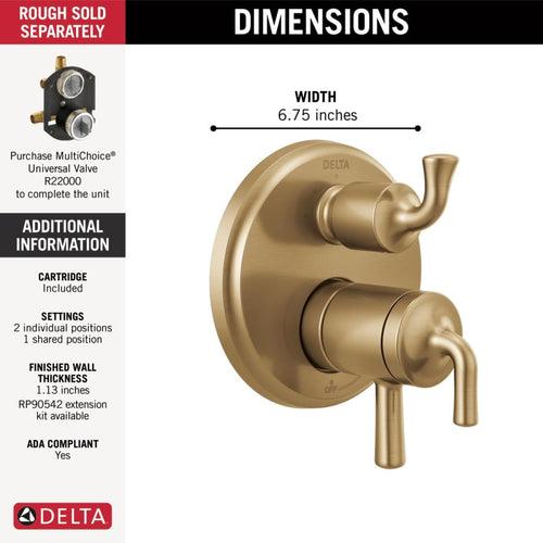 Kayra 17 Series Pressure Balanced Valve Trim with Integrated Volume Control and 3 Function Diverter for Two Shower Applications - Less Rough-In - evlcjowdefnqvr5lh20g_x500.jpg