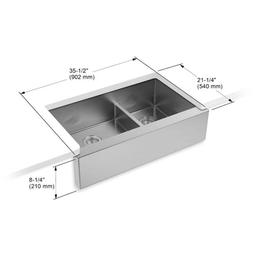 Strive 35-1/2" Double Basin Undermount 16-Gauge Self Trimming Sink with SilentShield and Smart Divide - evwhxkx9cycd2aqtpick_x500.jpg