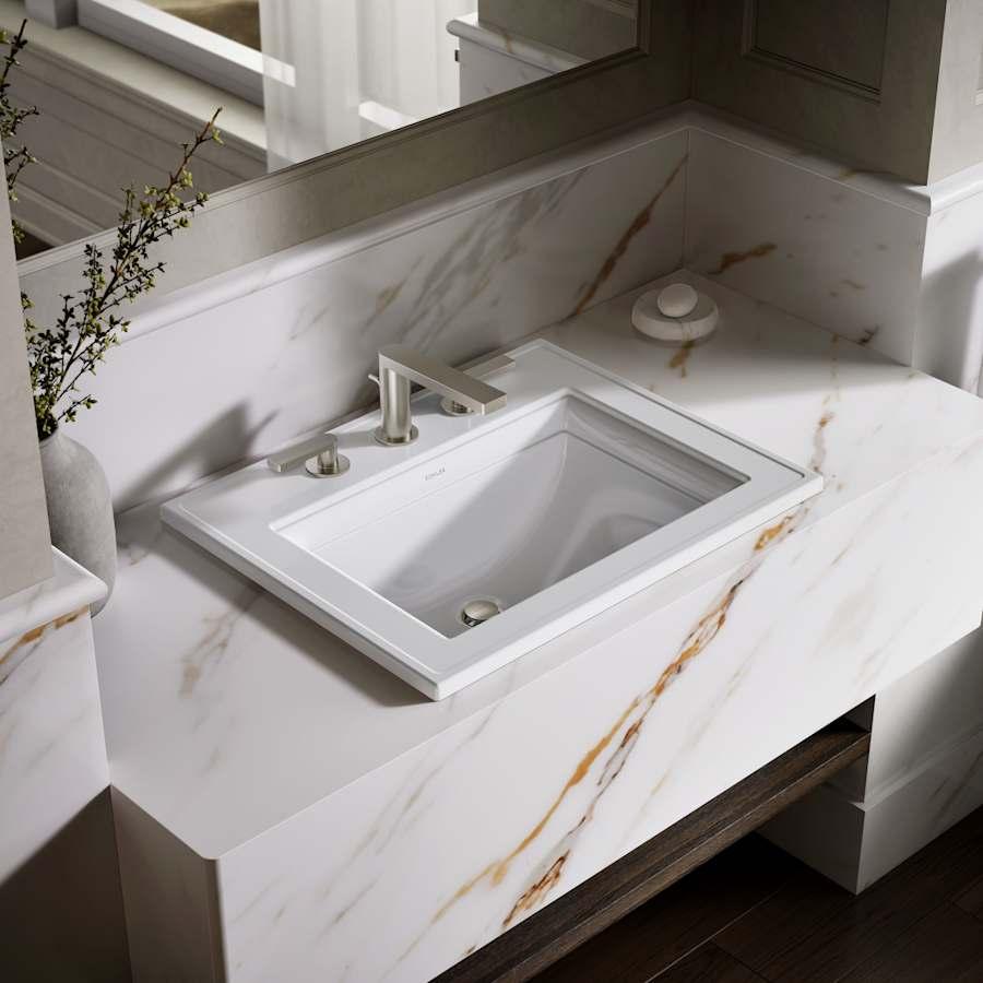 Memoirs Stately 17" Drop In Bathroom Sink with 3 Holes Drilled and Overflow