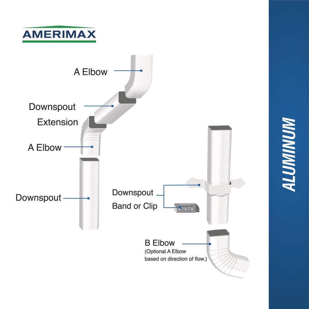 2 in. x 3 in. White Aluminum Downspout A-Elbow - exokyurnzyej6gpzcbs6@2x.jpg