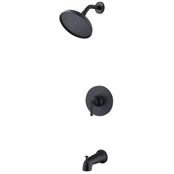 Glacier Bay Oswell Single Handle 1-Spray Tub and Shower Faucet 1.8 GPM in Matte Black (Valve Included) HD873X-1910H