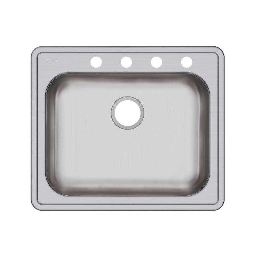 Dayton® Single Bowl Kitchen Sink, Top Mount, ADA, 25 x 21-1/4 in, 5-1/4 in Bowl Depth, 4-Hole, 22 ga Brushed Satin Steel, Stainless - fbaru5gxg4tnvtendcxm@2x.jpg