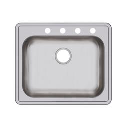 Dayton® Single Bowl Kitchen Sink, Top Mount, ADA, 25 x 21-1/4 in, 5-1/4 in Bowl Depth, 4-Hole, 22 ga Brushed Satin Steel, Stainless - fbaru5gxg4tnvtendcxm@2x.jpg