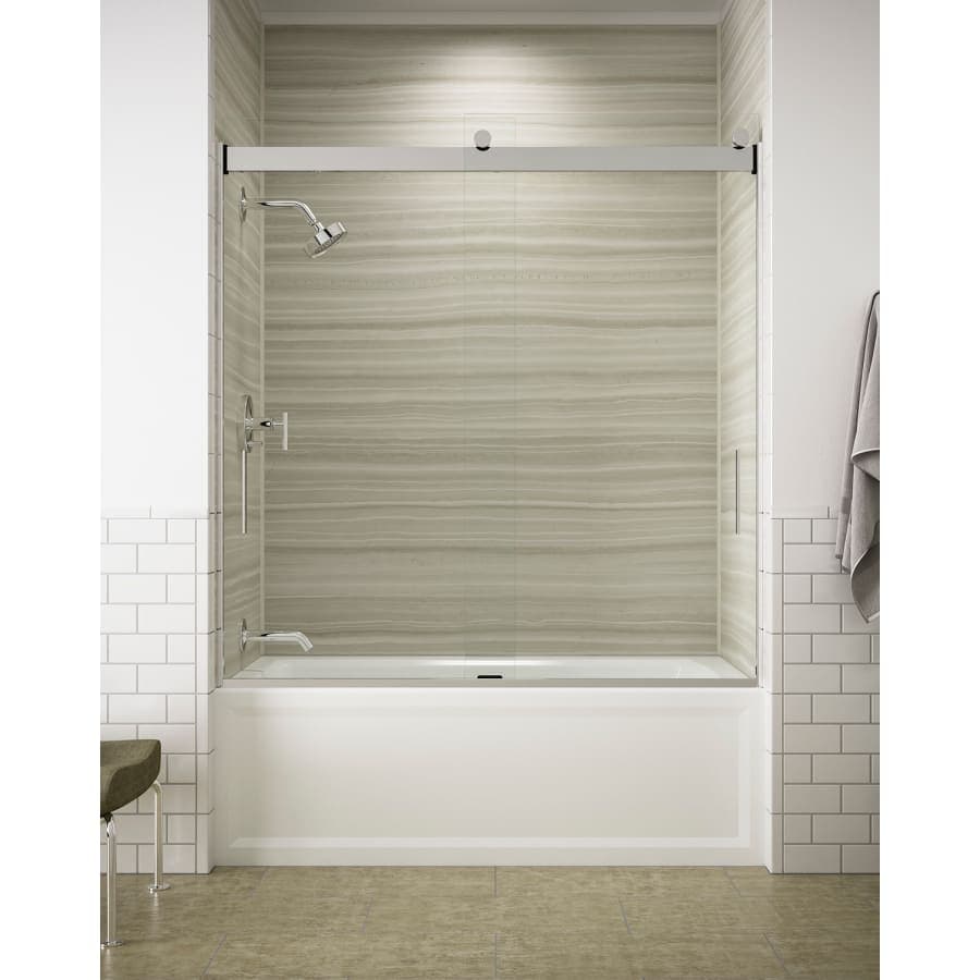 Levity 62" High x 59-5/8" Wide Bypass Frameless Tub Door with Clear Glass - fdqtmrf92drwluftaira@2x.jpg