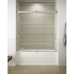 Levity 62" High x 59-5/8" Wide Bypass Frameless Tub Door with Clear Glass - fdqtmrf92drwluftaira@2x.jpg