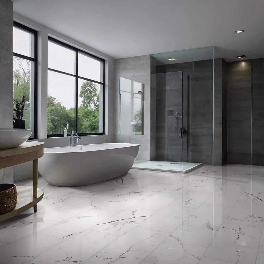 Carrara 12 in. x 24 in. Polished Porcelain Stone Look Floor and Wall Tile (16 sq. ft./Case) - fdylknq47s7vrg486cfy@2x.jpg