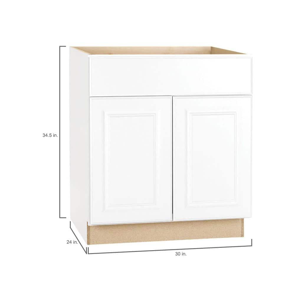 Hampton 30 in. W x 24 in. D x 34.5 in. H Assembled Base Kitchen Cabinet in Satin White with Drawer Glides - fersbrnuyyymgpwpisbx@2x.jpg