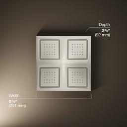WaterTile Rain 9-7/8" Square 2.4 GPM Overhead Showering Panel with Four 22-Nozzle Fully Adjustable Sprayheads Featuring MasterClean Sprayfaces - ffujylafcqkhv8irmw76@2x.jpg