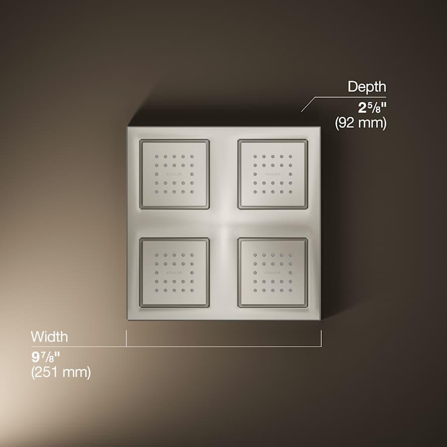 WaterTile Rain 9-7/8" Square 2.4 GPM Overhead Showering Panel with Four 22-Nozzle Fully Adjustable Sprayheads Featuring MasterClean Sprayfaces - ffujylafcqkhv8irmw76@2x.jpg