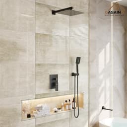 CASAINC 1-Handle 3-Spray Pattern 12 in. Wall Mount Shower Set Shower Head, Tub and Shower Faucet, Matte Black (Valve Included) WF-W98103H-12 - ffwolscxpukarppbv5ua@2x.jpg