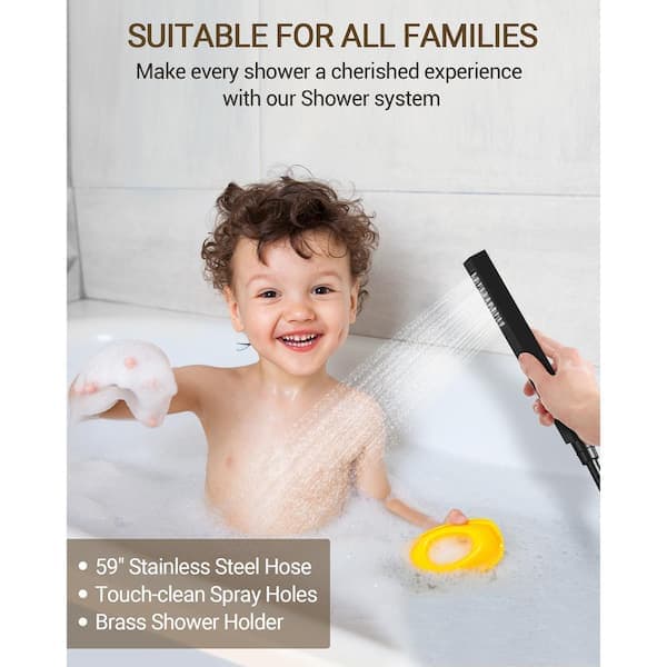 YAWWALK Thermostatic 15-Spray Ceiling Mount 23 x 15 in. Rectangle LED Mood Lighting Shower System with Valve in Matte Black CR1-S025-BI-1 - fhujq04e02yes5lcpo9q@2x.jpg