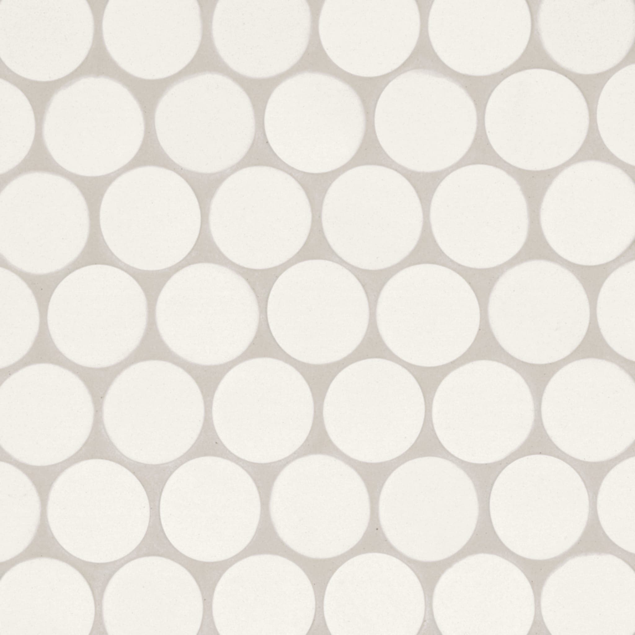 Makoto 2" Round Matte Porcelain Mosaic Tile in Shoji White