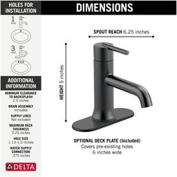 Trinsic Single Hole Bathroom Faucet with Optional Base Plate - Less Drain Assembly - flcamgs1ck0bjulhovwj_x500.jpg