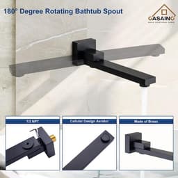 CASAINC 1-Handle 3-Spray Pattern 12 in. Wall Mount Shower Set Shower Head, Tub and Shower Faucet, Matte Black (Valve Included) WF-W98103H-12 - flxafxaplzlaeokswizo@2x.jpg
