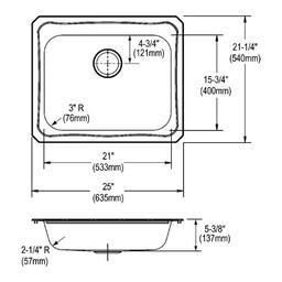 Celebrity Single Bowl Kitchen Sink, Top Mount, ADA, 25 x 21-1/4 in, 5-1/4 in Bowl Depth, 20 ga Brushed Satin Steel, Stainless - fmgnb8b8xcmeujlwuz9a@2x.jpg