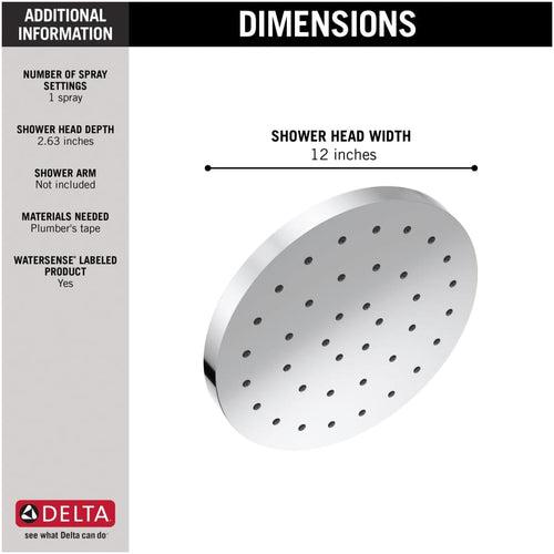Universal Showering 12" Round 2.5 GPM Single Function Rain Shower Head with H2Okinetic Technology - foeeffmxadmwapu1nomt_x500.jpg