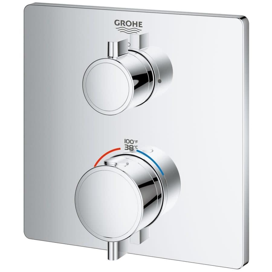 Grohtherm Thermostatic Valve Trim Only with Dual Lever Handles and Volume Control - Less Rough In - fop62tuvv901ohkmetir@2x.jpg