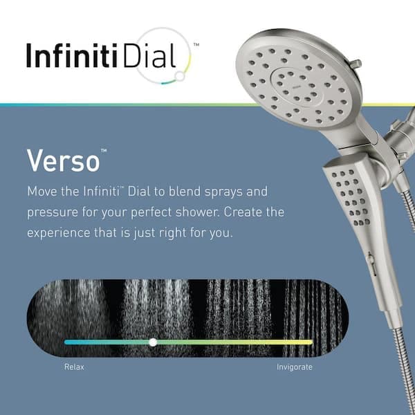 MOEN Verso 8-Spray 7 in. Dual Wall Mount Fixed and Handheld Shower Head with Infiniti Dial in Spot Resist Brushed Nickel 220C2SRN - fqomkxhueiqn5exod03w@2x.jpg