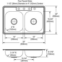 Glacier Bay Drop-In Stainless Steel 33 in. 4-Hole Double Bowl Kitchen Sink - fqtam6up8ixvbnkcbafa_x500.jpg